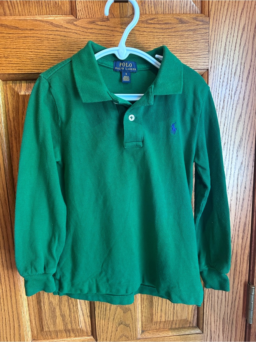 Ralph Lauren Long Sleeve Polo Shirt Boys Size 5 Green
